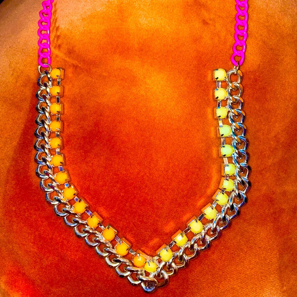💛🧡orange&yellow chain necklace💛🧡
